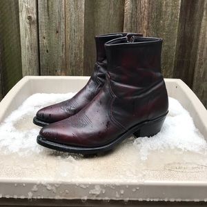 Sage Mens Black Cherry 7in Zipper Ankle Boots